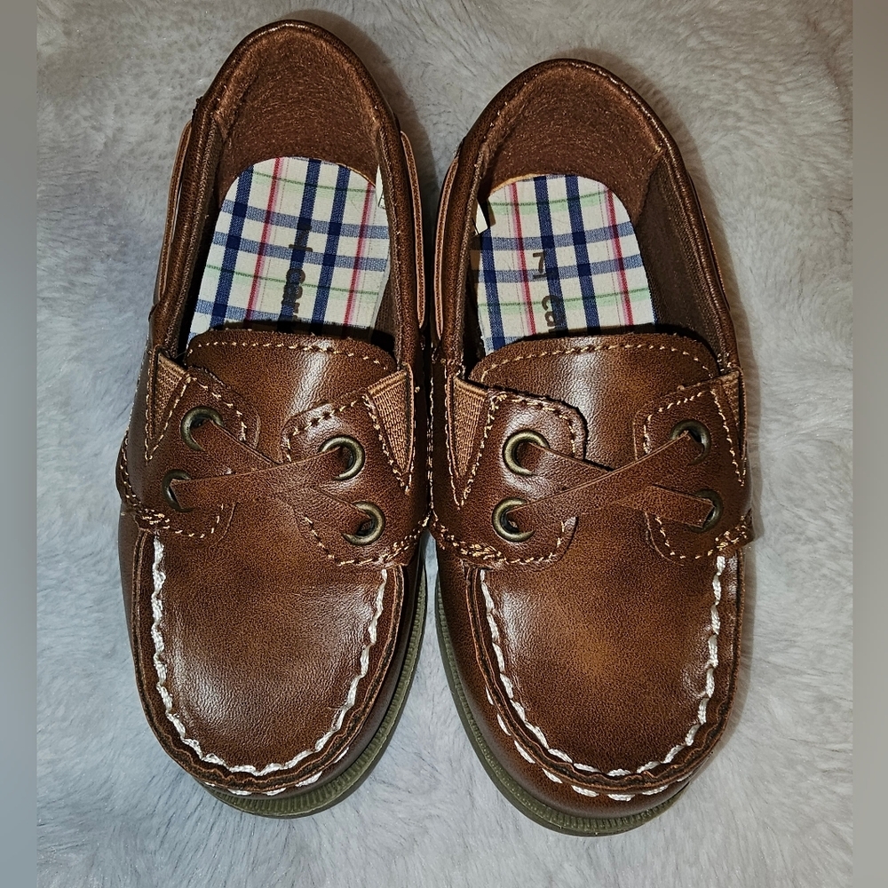 Carter’s Toddler Brown Loafer Boat Shoes Boys Dress Casual Sz 7T - Picture 7 of 7